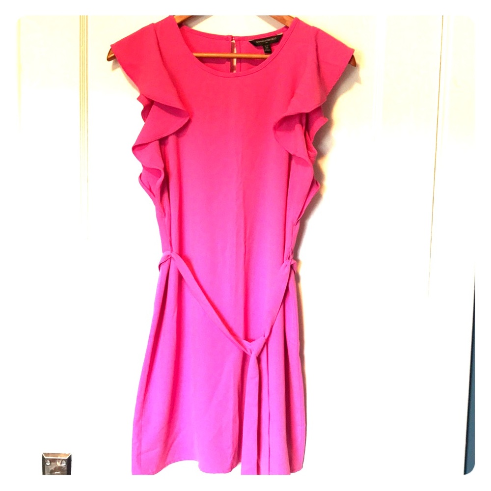 BANANA REPUBLIC Fuchsia Rufffle Dress/Belt